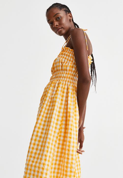 H&M - Smocked seersucker dress - yellow/checked