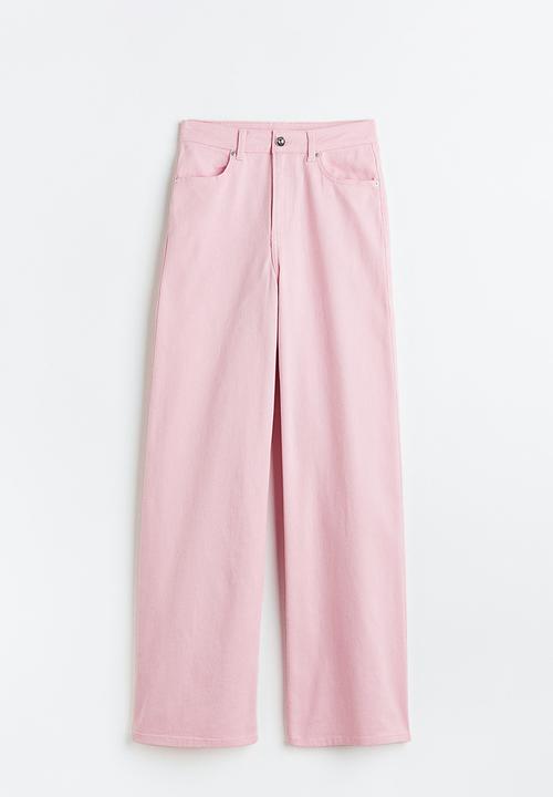 H&M - Wide twill trousers - light pink