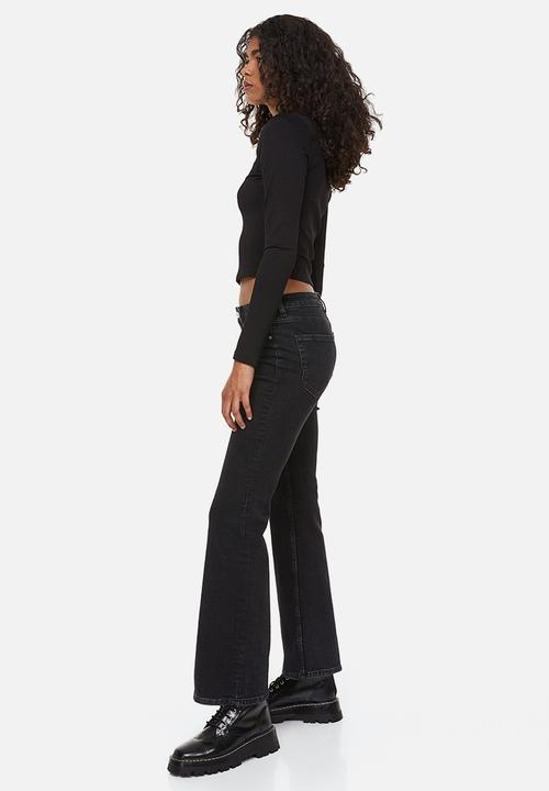 H&M - Flared high jeans - black