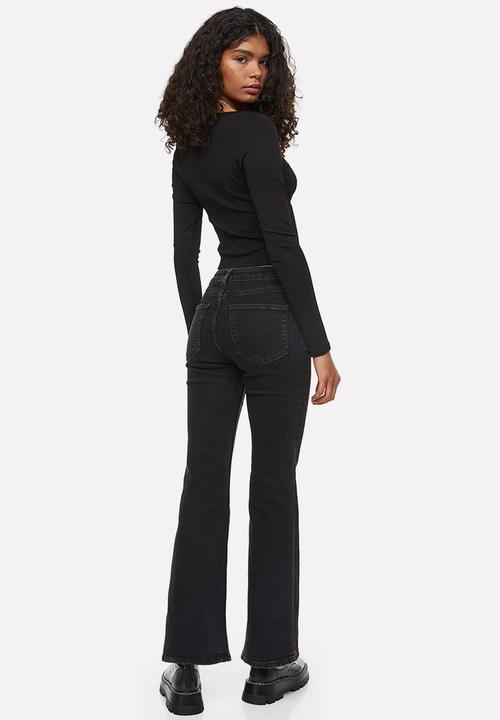 H&M - Flared high jeans - black