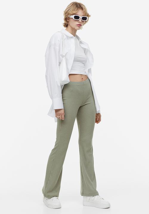 H&M - Flared leggings - light khaki green