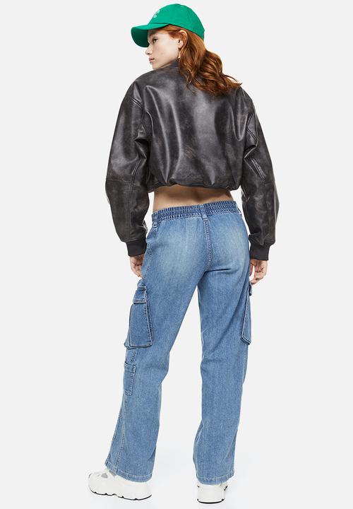 H&M - Straight low cargo jeans - light denim blue