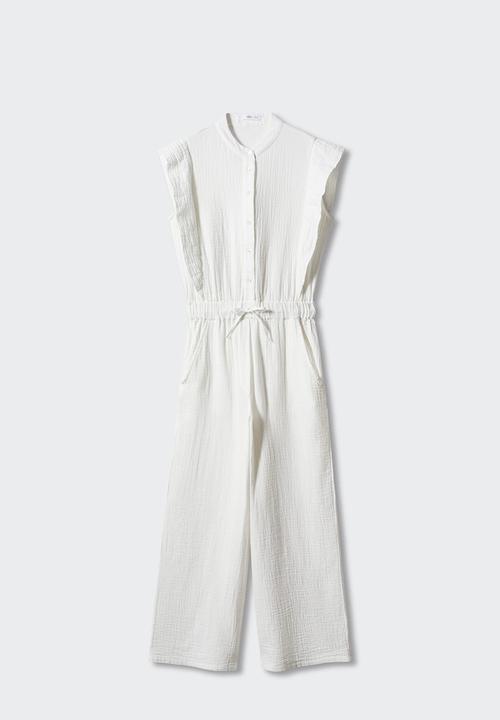 MANGO - One-piece suit bambula - white