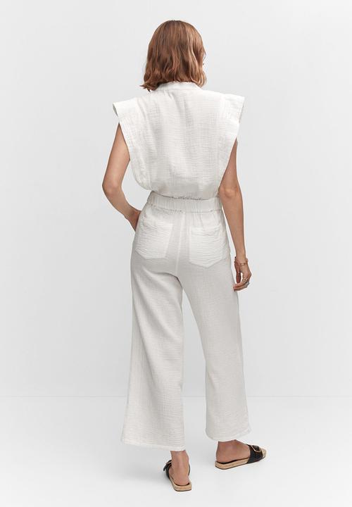MANGO - One-piece suit bambula - white