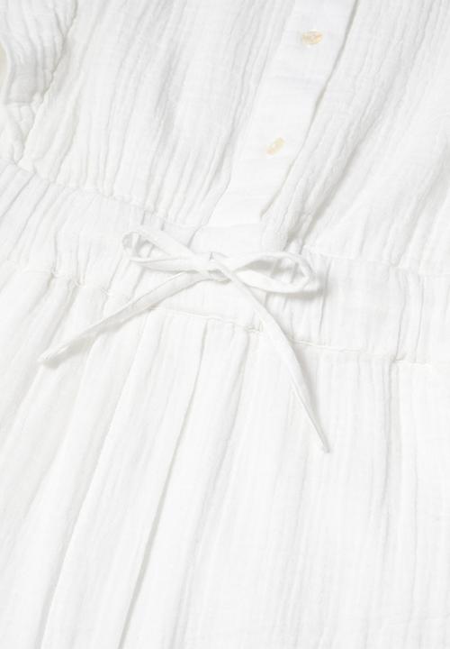 MANGO - One-piece suit bambula - white