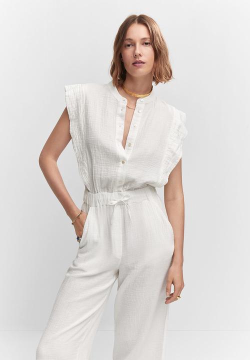 MANGO - One-piece suit bambula - white