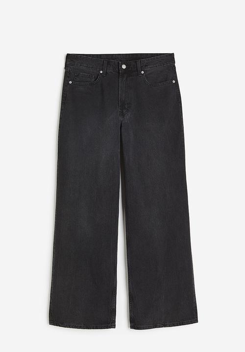 H&M - Curvy fit wide regular jeans - black