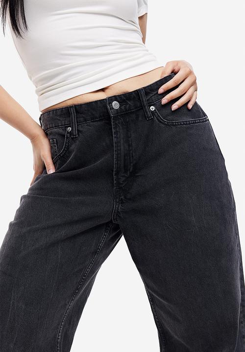 H&M - Curvy fit wide regular jeans - black