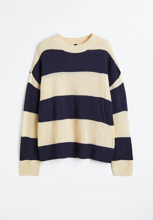 H&M - Jumper - light beige/striped