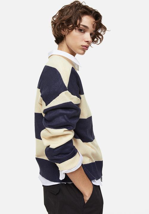 H&M - Jumper - light beige/striped