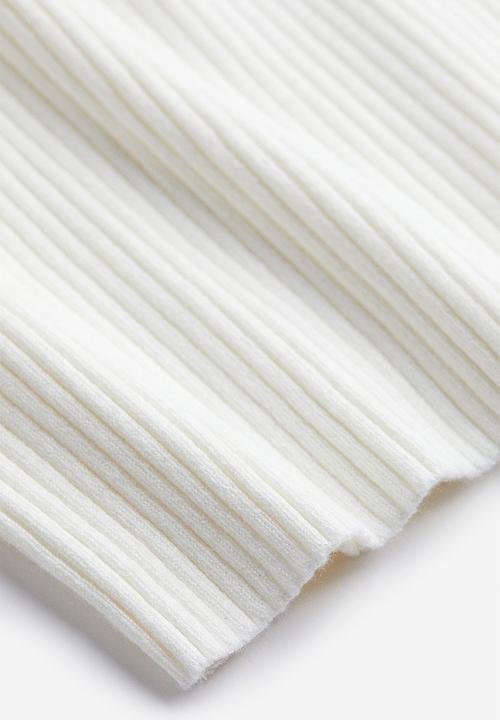 H&M - Rib-knit vest top - cream/black