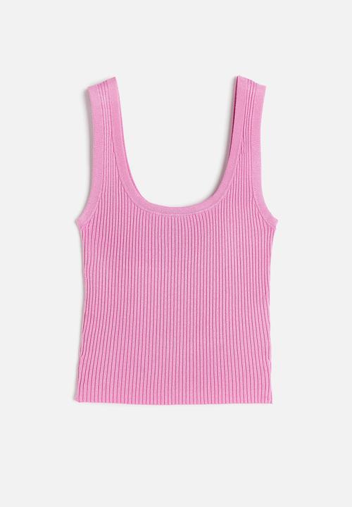 H&M - Rib-knit vest top - pink