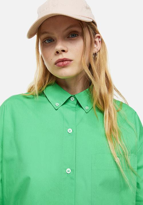 H&M - Oversized poplin shirt - green