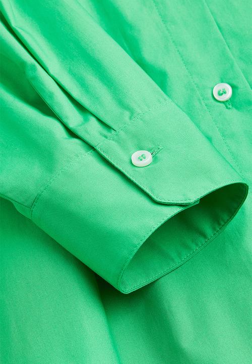 H&M - Oversized poplin shirt - green
