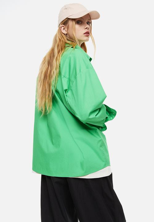 H&M - Oversized poplin shirt - green