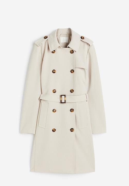 H&M - Double-breasted trench coat - light beige 