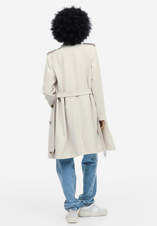H&M - Double-breasted trench coat - light beige 