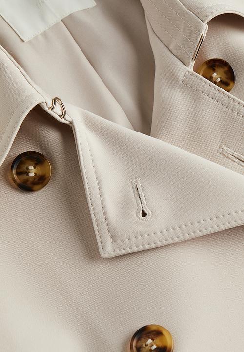 H&M - Double-breasted trench coat - light beige 