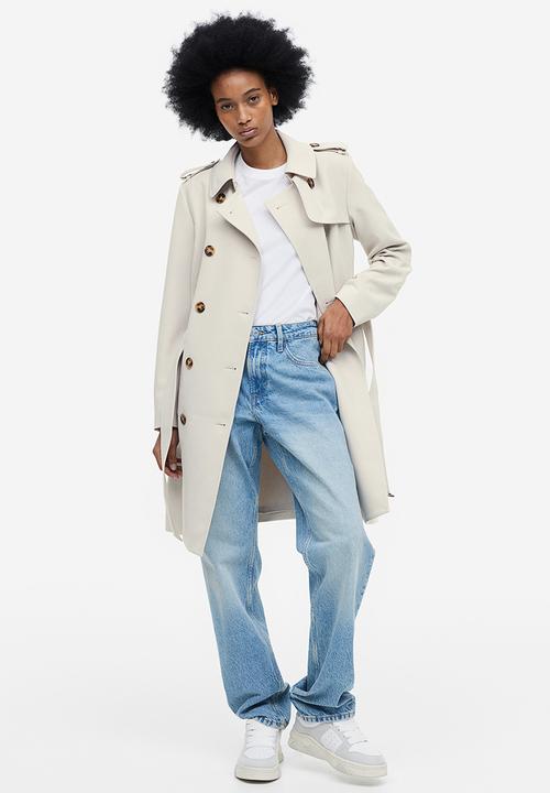 H&M - Double-breasted trench coat - light beige 