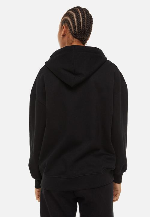 H&M - Oversized zip-through hoodie - black