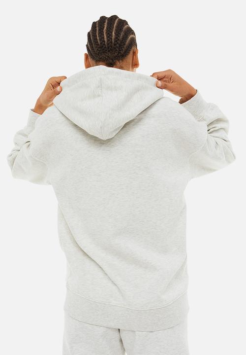 H&M - Oversized zip-through hoodie - light grey marl