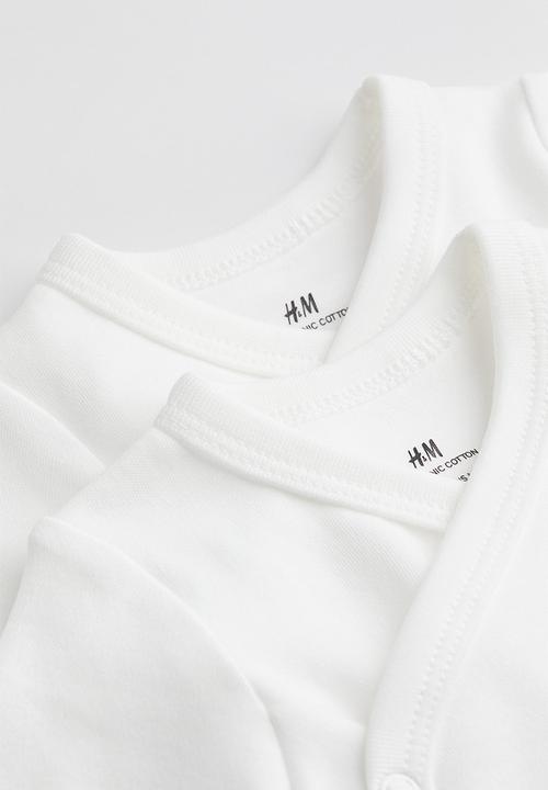 H&M - 2-pack long-sleeved bodysuits - white