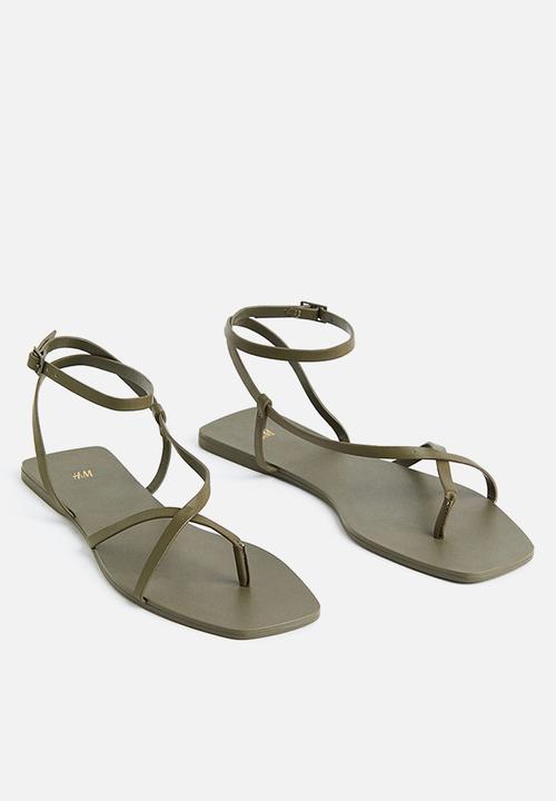 H&M - Sandals - dark khaki green