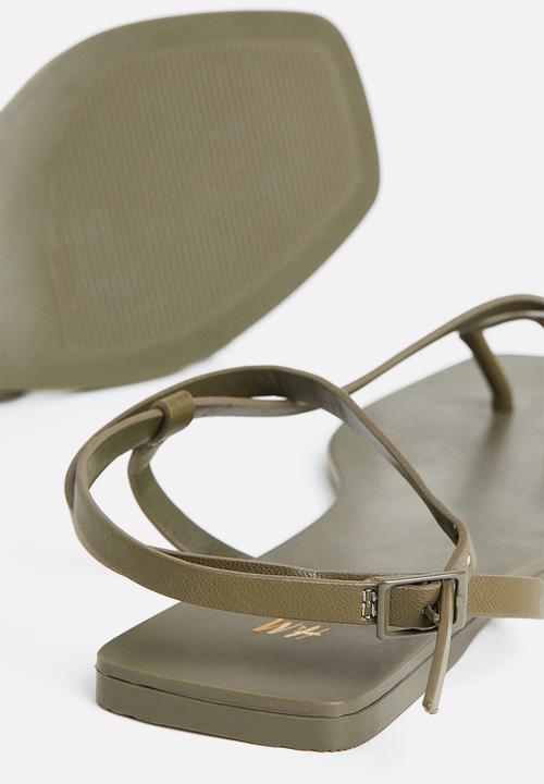 H&M - Sandals - dark khaki green