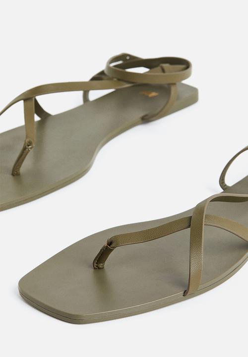 H&M - Sandals - dark khaki green