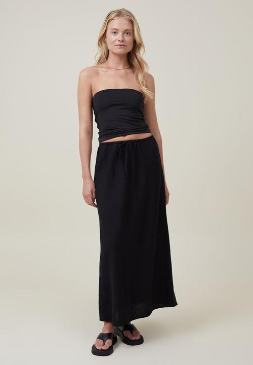 Cotton On - Haven maxi slip skirt - black