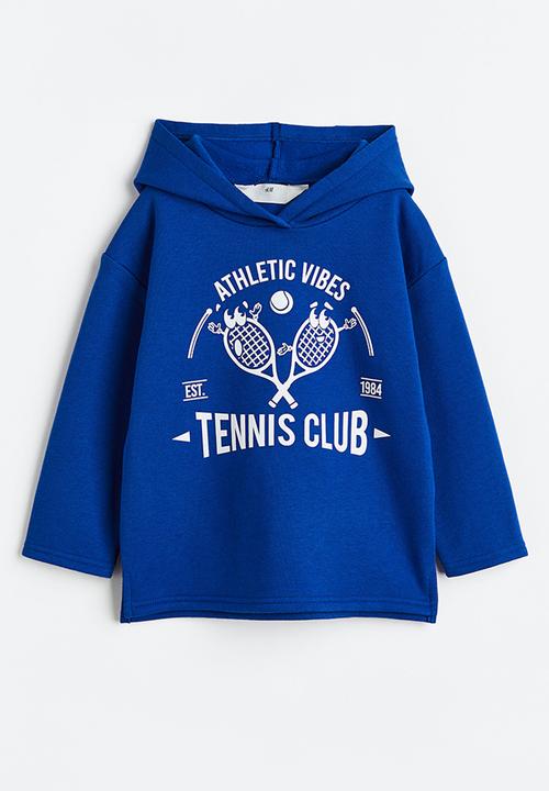 H&M - Printed hoodie - bright blue / athletic vibes 