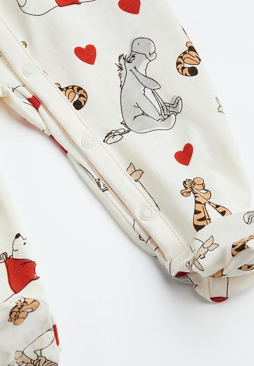 H&M - 2-pack printed cotton all-in-one pyjamas - multi,white