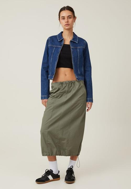 Cotton On - Fitted zip denim jacket - nordic blue