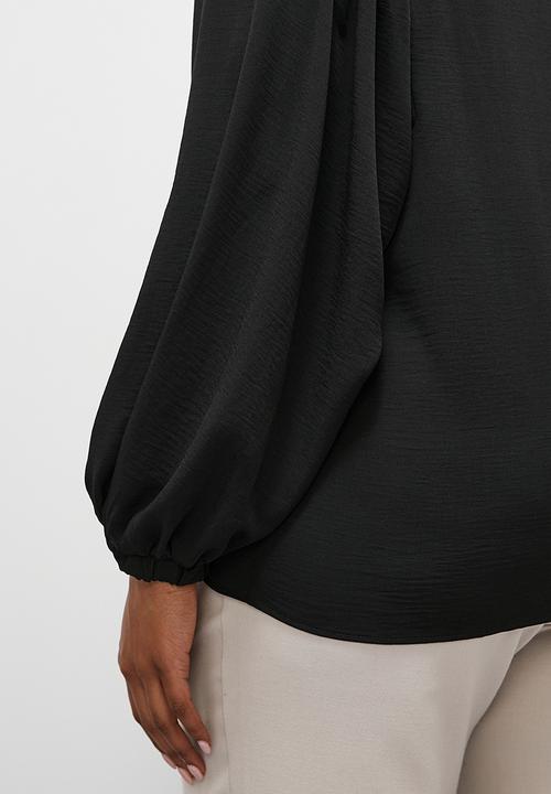 Superbalist - Balloon sleeve v-neck shell -black