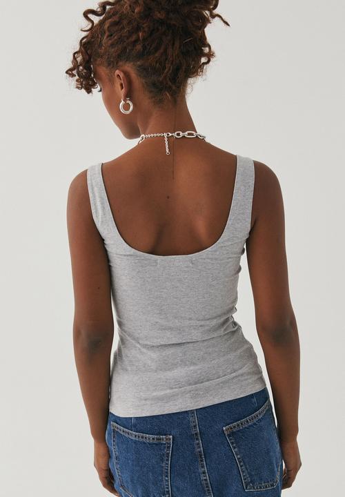 Supré  - Talia scoop neck tank - grey marle