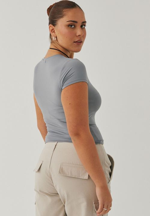 Supré  - Shay short sleeve top - moonlight grey