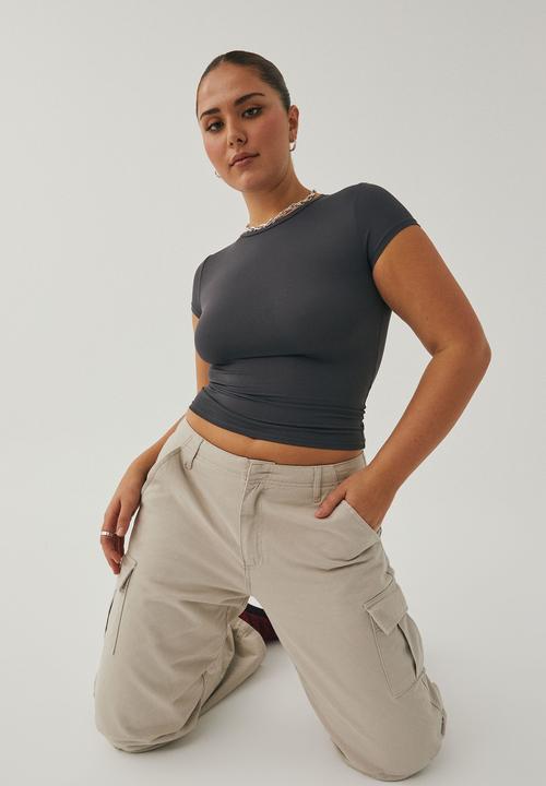 Supré  - Shay short sleeve top - gunmetal