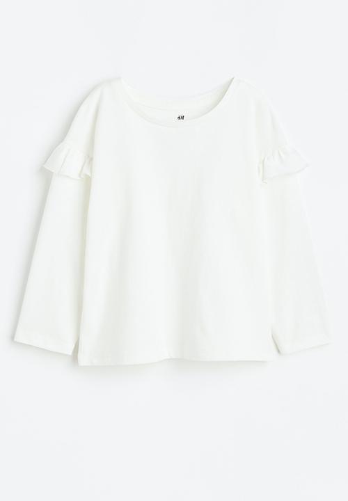 H&M - Long-sleeved cotton top - white
