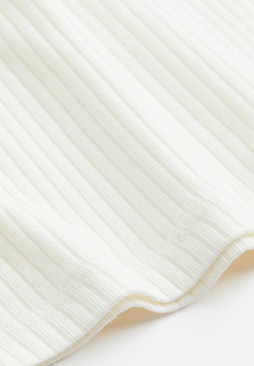 H&M - Ribbed cotton jersey top - white