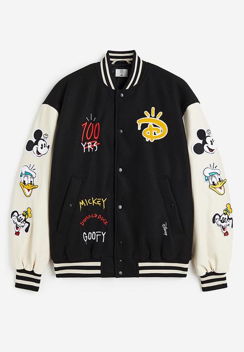 H&M - Regular fit baseball jacket - black/disney100