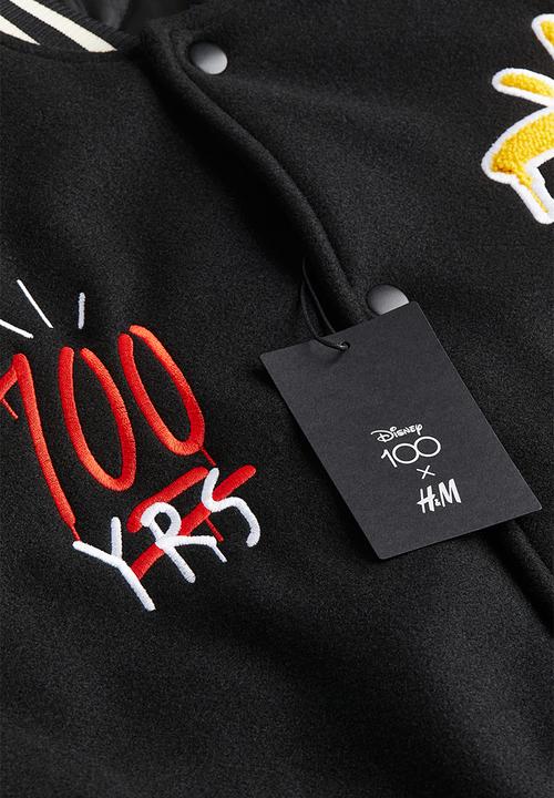 H&M - Regular fit baseball jacket - black/disney100