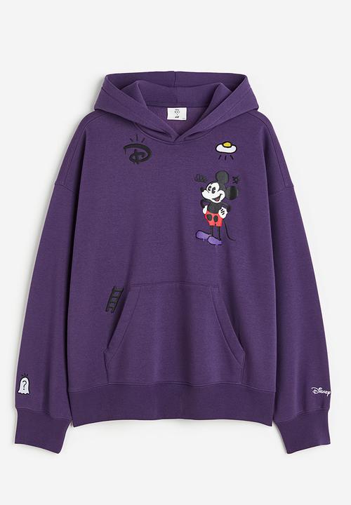 H&M - Oversized fit hoodie - dark purple/disney100