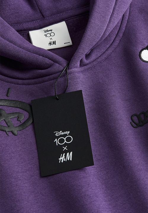 H&M - Oversized fit hoodie - dark purple/disney100