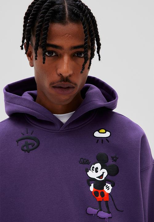 H&M - Oversized fit hoodie - dark purple/disney100