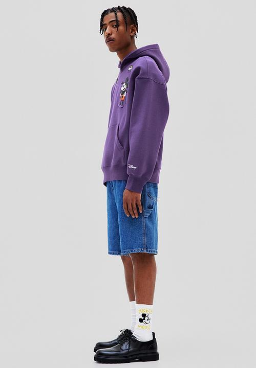 H&M - Oversized fit hoodie - dark purple/disney100