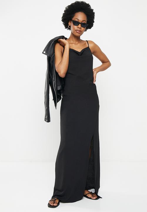 ONLY - Mai waterfall maxi dress wvn - black