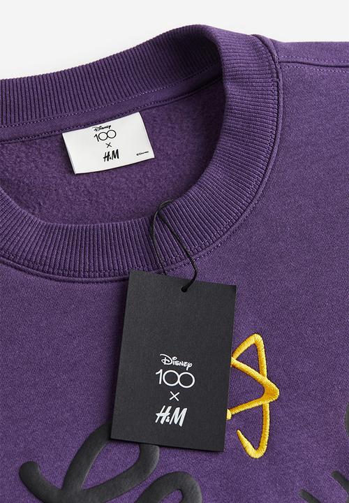 H&M - Loose fit sweatshirt - dark purple/disney100