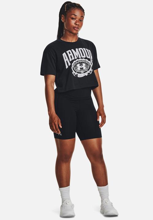 Under Armour - Ua collegiate crop short sleeve - black/white