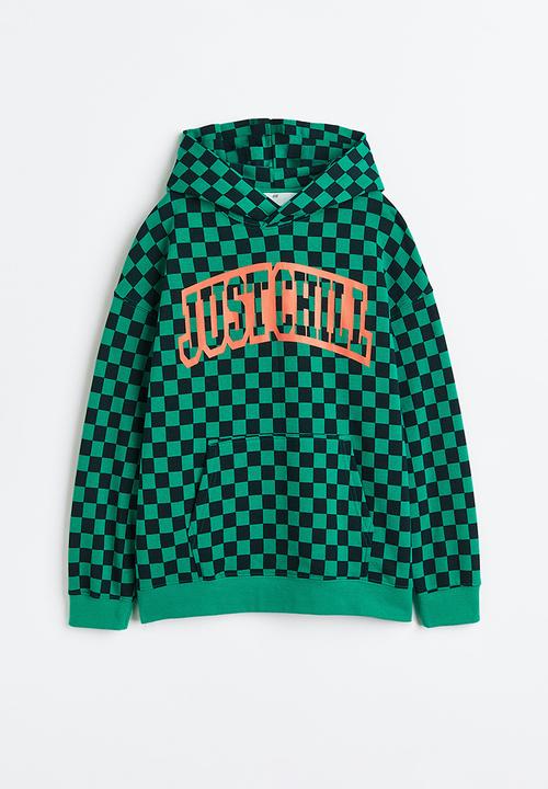 H&M - Oversized printed hoodie - green
