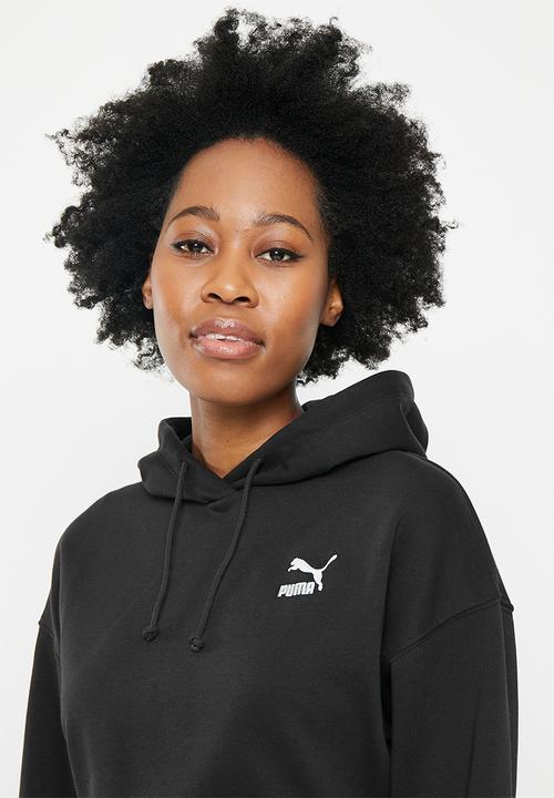 PUMA - Classics cropped hoodie tr - puma black